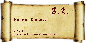 Bucher Kadosa névjegykártya