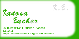 kadosa bucher business card